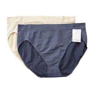 Le Mystere Seamless Comfort‎ Hi Cut Panty 2 Pair Size X-Large Azure Ivory NWT